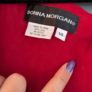 Donna Morgan Crimson Silk Dress